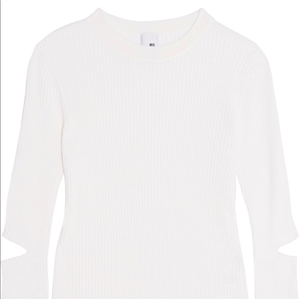 Iris & Ink Merino Wool Sweater with elbow cutouts